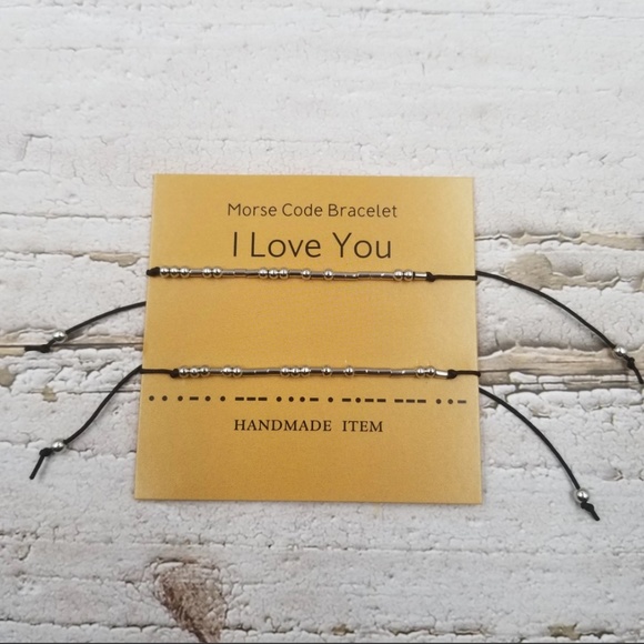 3/$24 Morse Code Bracelet I Love You Mantra Bracelet Set of Two - Picture 1 of 2